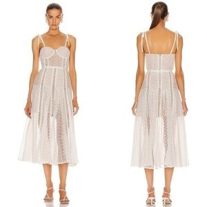 NWT Self-Portrait Lace Panel Midi Dress